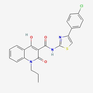 N-[4-(4-chlorophenyl)-1,3-thiazol-2-yl]-4-hydroxy-2-oxo-1-propyl-1,2-dihydroquinoline-3-carboxamide