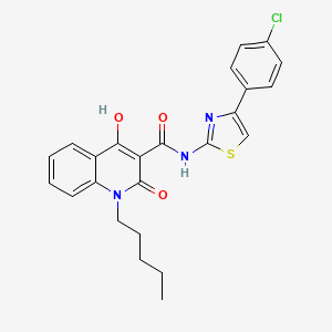 N-[4-(4-chlorophenyl)-1,3-thiazol-2-yl]-4-hydroxy-2-oxo-1-pentyl-1,2-dihydro-3-quinolinecarboxamide