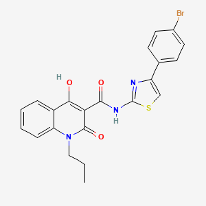 N-[4-(4-bromophenyl)-1,3-thiazol-2-yl]-4-hydroxy-2-oxo-1-propyl-1,2-dihydro-3-quinolinecarboxamide