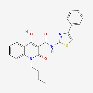 1-butyl-4-hydroxy-2-oxo-N-(4-phenyl-1,3-thiazol-2-yl)-1,2-dihydro-3-quinolinecarboxamide