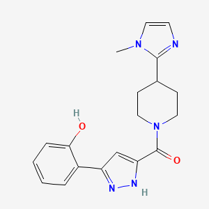 molecular formula C19H21N5O2 B6046062 [3-(2-hydroxyphenyl)-1H-pyrazol-5-yl]-[4-(1-methylimidazol-2-yl)piperidin-1-yl]methanone 