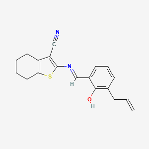 (E)-2-((3-allyl-2-hydroxybenzylidene)amino)-4,5,6,7-tetrahydrobenzo[b]thiophene-3-carbonitrile