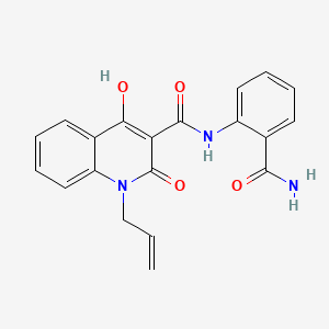 N-(2-carbamoylphenyl)-4-hydroxy-2-oxo-1-(prop-2-en-1-yl)-1,2-dihydroquinoline-3-carboxamide