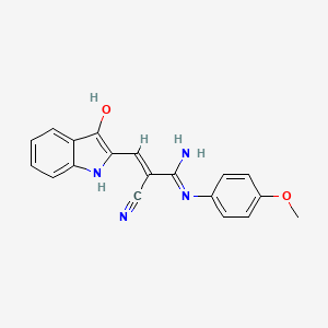 2-[2-Cyano-3-amino-3-(4-methoxyphenylamino)prop-2-enylidene]indolin-3-one