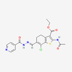 ethyl 2-(acetylamino)-7-chloro-6-{(E)-[2-(pyridin-4-ylcarbonyl)hydrazinylidene]methyl}-4,5-dihydro-1-benzothiophene-3-carboxylate