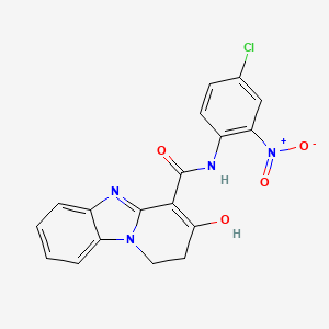 molecular formula C18H13ClN4O4 B604623 N-(4-CHLORO-2-NITROPHENYL)-3-OXO-1,2,3,5-TETRAHYDROPYRIDO[1,2-A]BENZIMIDAZOLE-4-CARBOXAMIDE CAS No. 204773-02-4