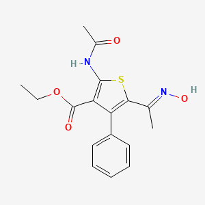 ethyl 2-(acetylamino)-5-[(1E)-N-hydroxyethanimidoyl]-4-phenylthiophene-3-carboxylate