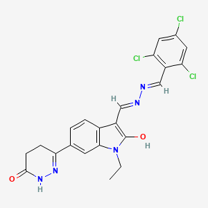 2,4,6-trichlorobenzaldehyde {[1-ethyl-2-oxo-6-(6-oxo-1,4,5,6-tetrahydro-3-pyridazinyl)-1,2-dihydro-3H-indol-3-ylidene]methyl}hydrazone