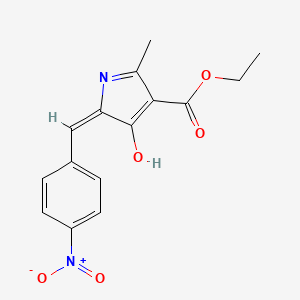 molecular formula C15H14N2O5 B604630 ethyl 5-{4-nitrobenzylidene}-2-methyl-4-oxo-4,5-dihydro-1H-pyrrole-3-carboxylate CAS No. 5534-23-6