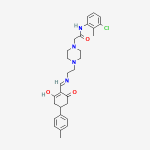 molecular formula C29H35ClN4O3 B604639 N-(3-chloro-2-methylphenyl)-2-{4-[2-({[4-(4-methylphenyl)-2,6-dioxocyclohexylidene]methyl}amino)ethyl]piperazin-1-yl}acetamide CAS No. 351163-55-8