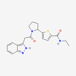 molecular formula C20H22N4O2S B6046403 N-ethyl-5-[1-[2-(2H-indazol-3-yl)acetyl]pyrrolidin-2-yl]thiophene-2-carboxamide 