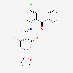 2-({[4-Chloro-2-(phenylcarbonyl)phenyl]amino}methylidene)-5-(furan-2-yl)cyclohexane-1,3-dione