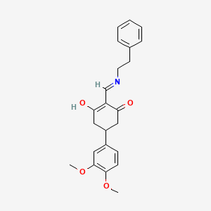 5-(3,4-Dimethoxyphenyl)-2-{[(2-phenylethyl)amino]methylene}-1,3-cyclohexanedione