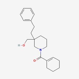molecular formula C21H29NO2 B6046449 Cyclohexen-1-yl-[3-(hydroxymethyl)-3-(2-phenylethyl)piperidin-1-yl]methanone 