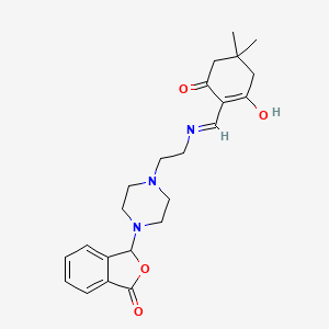 5,5-Dimethyl-2-[({2-[4-(3-oxo-1,3-dihydro-2-benzofuran-1-yl)-1-piperazinyl]ethyl}amino)methylene]-1,3-cyclohexanedione