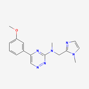 molecular formula C16H18N6O B6046470 5-(3-methoxyphenyl)-N-methyl-N-[(1-methylimidazol-2-yl)methyl]-1,2,4-triazin-3-amine 