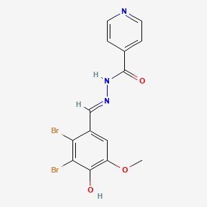 N'-[(E)-(2,3-dibromo-4-hydroxy-5-methoxyphenyl)methylidene]pyridine-4-carbohydrazide