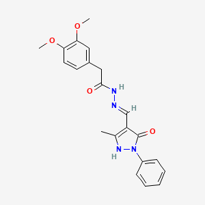 2-(3,4-dimethoxyphenyl)-N'-[(5-hydroxy-3-methyl-1-phenyl-1H-pyrazol-4-yl)methylene]acetohydrazide