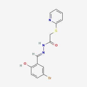 molecular formula C14H12BrN3O2S B604657 N'-[(E)-(5-bromo-2-hydroxyphenyl)methylidene]-2-(pyridin-2-ylsulfanyl)acetohydrazide CAS No. 326000-86-6