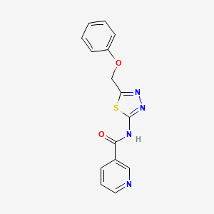 molecular formula C15H12N4O2S B6046631 N-[5-(phenoxymethyl)-1,3,4-thiadiazol-2-yl]pyridine-3-carboxamide 