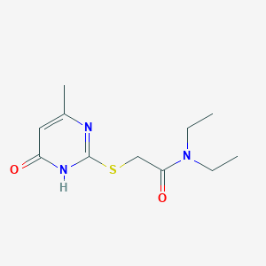molecular formula C11H17N3O2S B6046644 N,N-diethyl-2-[(4-methyl-6-oxo-1H-pyrimidin-2-yl)sulfanyl]acetamide 