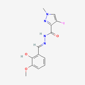 N'-(2-hydroxy-3-methoxybenzylidene)-4-iodo-1-methyl-1H-pyrazole-3-carbohydrazide