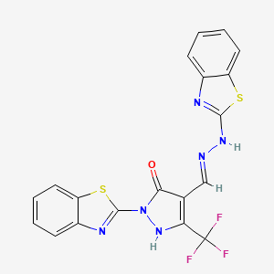 1-(1,3-benzothiazol-2-yl)-4-{(E)-[2-(1,3-benzothiazol-2-yl)hydrazinylidene]methyl}-3-(trifluoromethyl)-1H-pyrazol-5-ol