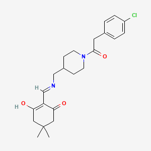 2-{[({1-[(4-Chlorophenyl)acetyl]-4-piperidinyl}methyl)amino]methylene}-5,5-dimethyl-1,3-cyclohexanedione