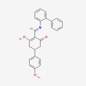molecular formula C26H23NO3 B604673 2-(Biphenyl-2-ylaminomethylene)-5-(4-methoxy-phenyl)-cyclohexane-1,3-dione CAS No. 332861-66-2