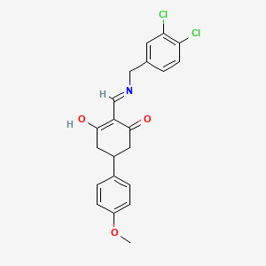 molecular formula C21H19Cl2NO3 B604674 2-{[(3,4-Dichlorobenzyl)amino]methylene}-5-(4-methoxyphenyl)cyclohexane-1,3-dione CAS No. 351013-73-5