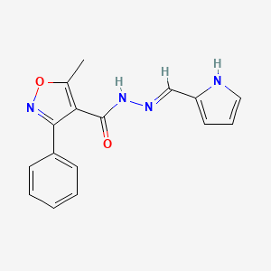 molecular formula C16H14N4O2 B604676 5-methyl-3-phenyl-N'-(1H-pyrrol-2-ylmethylene)-4-isoxazolecarbohydrazide CAS No. 353776-61-1