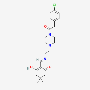 2-{[(2-{4-[(4-Chlorophenyl)acetyl]-1-piperazinyl}ethyl)amino]methylene}-5,5-dimethyl-1,3-cyclohexanedione