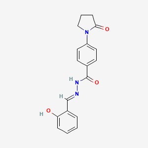 molecular formula C18H17N3O3 B6046828 N-[(E)-(2-hydroxyphenyl)methylideneamino]-4-(2-oxopyrrolidin-1-yl)benzamide 