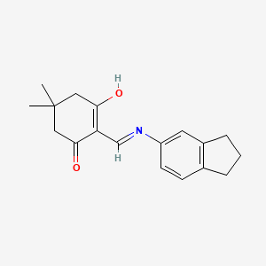 molecular formula C18H21NO2 B604685 2-[(2,3-dihydro-1H-inden-5-ylamino)methylene]-5,5-dimethyl-1,3-cyclohexanedione CAS No. 5491-16-7