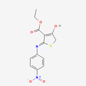 molecular formula C13H12N2O5S B604686 Ethyl 2-[(4-nitrophenyl)amino]-4-oxo-4,5-dihydrothiophene-3-carboxylate 