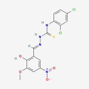 2-hydroxy-5-nitro-3-methoxybenzaldehyde N-(2,4-dichlorophenyl)thiosemicarbazone