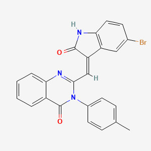 2-[(5-bromo-2-oxo-1,2-dihydro-3H-indol-3-ylidene)methyl]-3-(4-methylphenyl)-4(3H)-quinazolinone