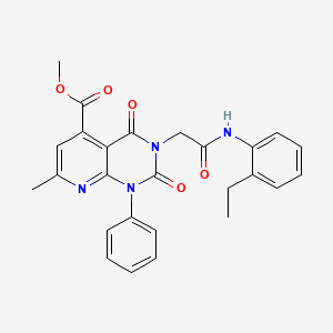 molecular formula C26H24N4O5 B6046904 METHYL 3-{[(2-ETHYLPHENYL)CARBAMOYL]METHYL}-7-METHYL-2,4-DIOXO-1-PHENYL-1H,2H,3H,4H-PYRIDO[2,3-D]PYRIMIDINE-5-CARBOXYLATE 