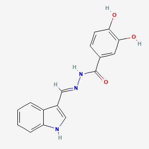 molecular formula C16H13N3O3 B604709 3,4-dihydroxy-N-[(E)-1H-indol-3-ylmethyleneamino]benzamide CAS No. 304481-67-2