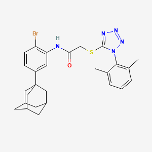 molecular formula C27H30BrN5OS B6047125 N-[5-(ADAMANTAN-1-YL)-2-BROMOPHENYL]-2-{[1-(2,6-DIMETHYLPHENYL)-1H-1,2,3,4-TETRAZOL-5-YL]SULFANYL}ACETAMIDE 