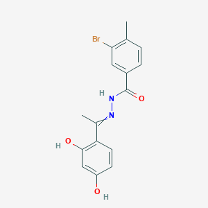 3-bromo-N'-[(1E)-1-(2,4-dihydroxyphenyl)ethylidene]-4-methylbenzohydrazide