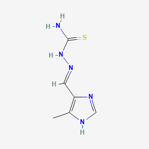 molecular formula C6H9N5S B604723 Hydrazinecarbothioamide, 2-[(5-methyl-1H-imidazol-4-yl)methylene]- CAS No. 88634-85-9