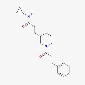 molecular formula C20H28N2O2 B6047232 N-cyclopropyl-3-[1-(3-phenylpropanoyl)piperidin-3-yl]propanamide 