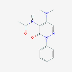 molecular formula C14H16N4O2 B6047239 N-[5-(dimethylamino)-3-oxo-2-phenylpyridazin-4-yl]acetamide 