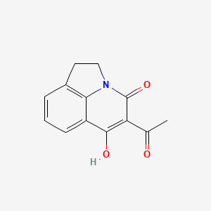 B604726 5-acetyl-6-hydroxy-1,2-dihydro-4H-pyrrolo[3,2,1-ij]quinolin-4-one CAS No. 128099-76-3