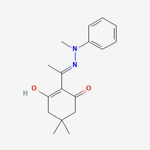 molecular formula C17H22N2O2 B604732 5,5-Dimethyl-2-[1-(2-methyl-2-phenylhydrazinyl)ethylidene]cyclohexane-1,3-dione CAS No. 327104-65-4