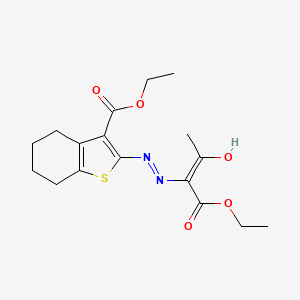 Ethyl 2-{2-[1-(ethoxycarbonyl)-2-oxopropylidene]hydrazino}-4,5,6,7-tetrahydro-1-benzothiophene-3-carboxylate