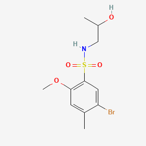 molecular formula C11H16BrNO4S B604750 5-bromo-N-(2-hydroxypropyl)-2-methoxy-4-methylbenzene-1-sulfonamide CAS No. 950247-34-4