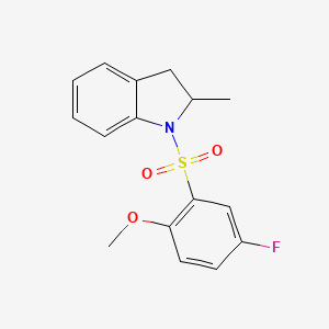 molecular formula C16H16FNO3S B604755 1-(5-fluoro-2-methoxybenzenesulfonyl)-2-methyl-2,3-dihydro-1H-indole CAS No. 914619-35-5