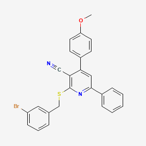 molecular formula C26H19BrN2OS B6047552 2-{[(3-BROMOPHENYL)METHYL]SULFANYL}-4-(4-METHOXYPHENYL)-6-PHENYLPYRIDINE-3-CARBONITRILE 